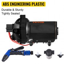 VEVOR RV Water Pump 5.3 GPM 5.5 Gallons Per Minute 12V Water Pump Automatic 70 PSI Diaphragm Pump with 25 Foot Coiled Hose Washdown Pumps for Boats Caravan Rv Marine Yacht