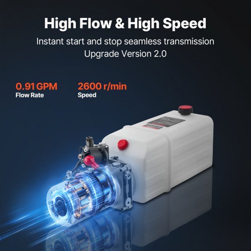 Hüdraulikajaam 12 V 1,6 kW, 6 l metallpaagiga — pilt 5