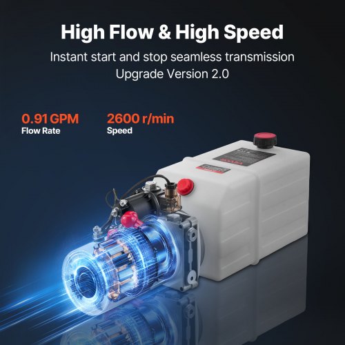 Hüdraulikajaam 12 V 1,6 kW, 7 l metallpaagiga — pilt 5