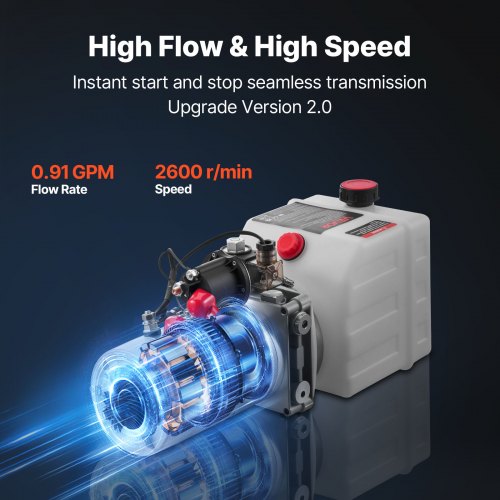 Hüdraulikajaam 12 V 1,6 kW, 4 l metallpaagiga — pilt 5