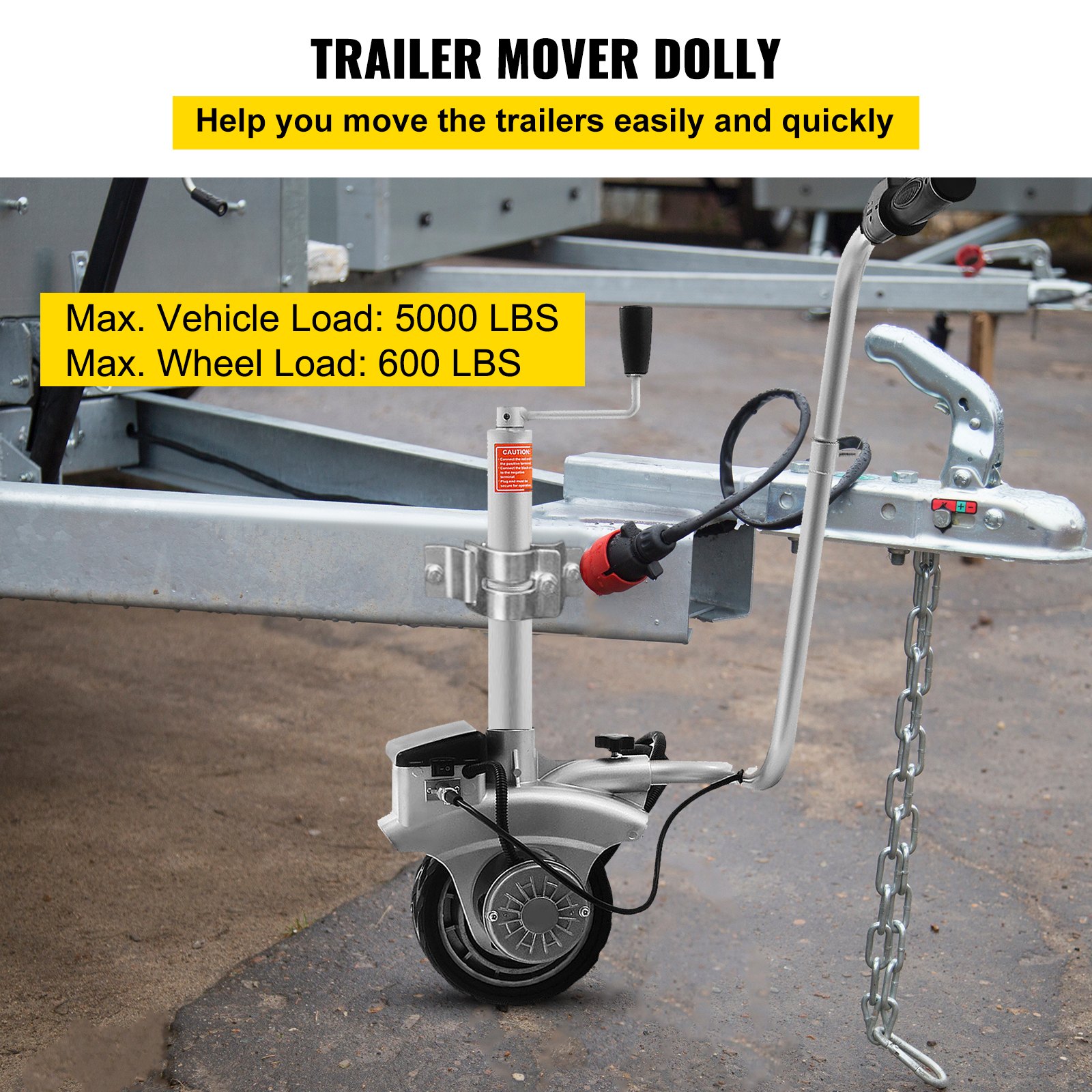 VEVOR Motorised Trailer Jockey Wheel 12v Mover Electric Horse Float Automatic Brake