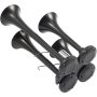 VEVOR train horn kit with four black trumpet horns.
