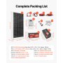 VEVOR 800W 12V Complete Solar Power Kit, 4*200W Monocrystalline Solar Panels + 12.8V 300Ah LiFePO₄ Battery + 60A MPPT Charge Controller + 2000W Power Inverter for Home, Small Farm, Cabin, Off-Grid