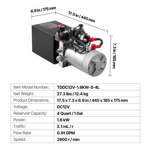 Kahepoolse toimega hüdrojaam 12 V, 4 l paak — pilt 7