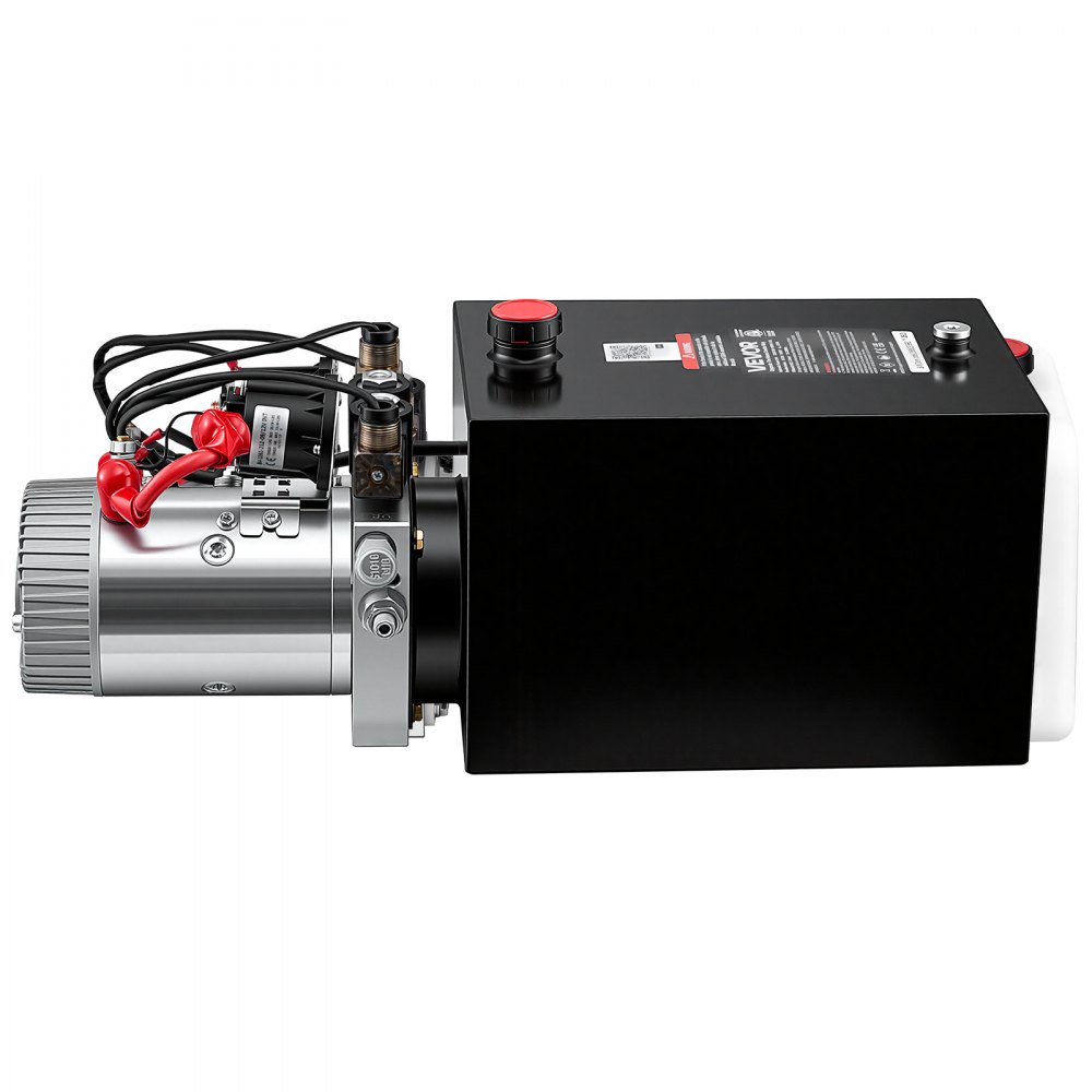 VEVOR 12L Hydraulic Pump, Double Acting Dump Trailer Pump, 22Mpa Max Relief Pressure, 3.4L/Min Flow Rate, DC12V 1.6KW Hydraulic Power Unit for Dump Trailer Car Lifting (Horizontal Installation)