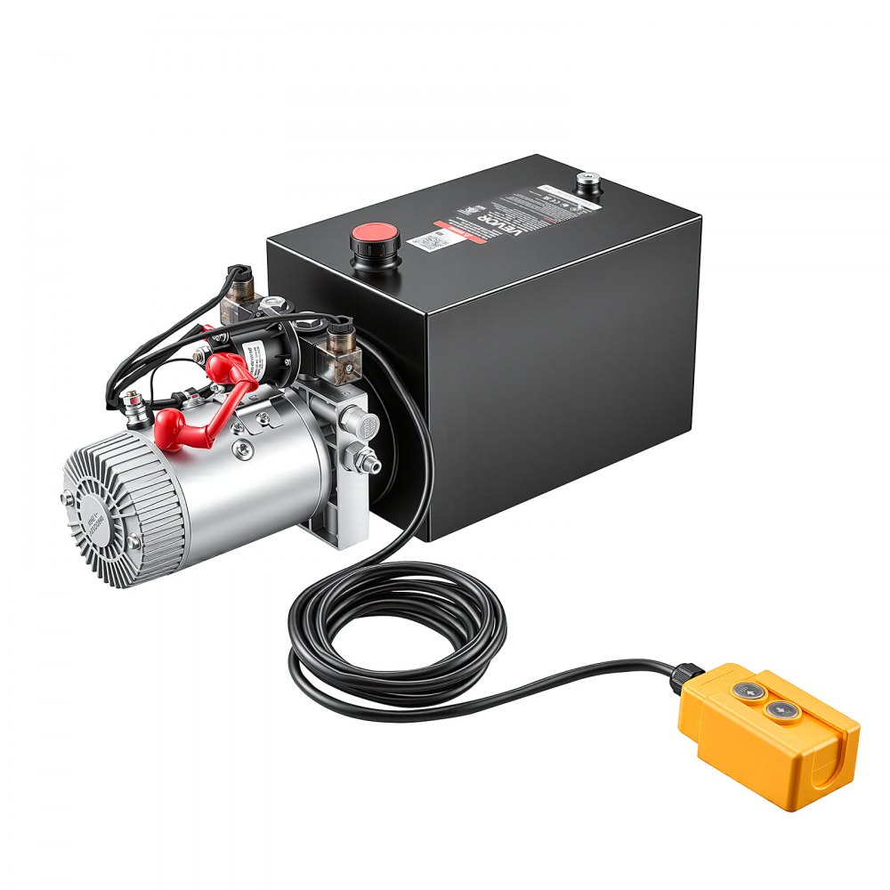 VEVOR 12L Hydraulic Pump, Double Acting Dump Trailer Pump, 22Mpa Max Relief Pressure, 3.4L/Min Flow Rate, DC12V 1.6KW Hydraulic Power Unit for Dump Trailer Car Lifting (Horizontal Installation)