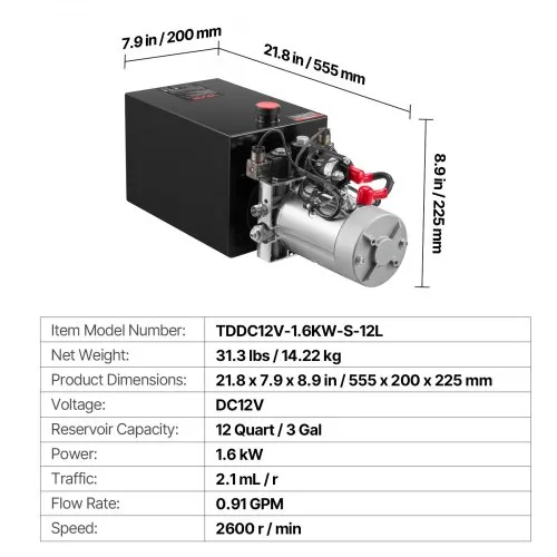 Kahepoolse toimega hüdrojaam 12 V, 12 l paak — pilt 7
