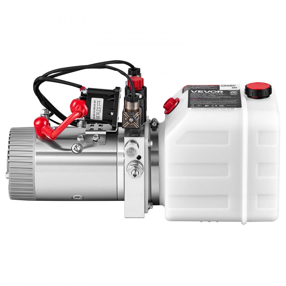 VEVOR 3L Hydraulic Pump, Double Acting Dump Trailer Pump, 22Mpa Max Relief Pressure & 3.4L/min Flow Rate, DC 12V 1.6KW Hydraulic Power Unit for Dump Trailer Car Lifting (Horizontal Installation)