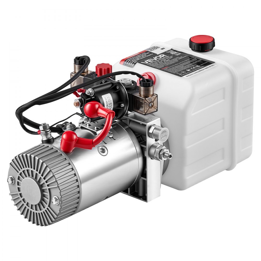 VEVOR 3L Hydraulic Pump, Double Acting Dump Trailer Pump, 22Mpa Max Relief Pressure & 3.4L/min Flow Rate, DC 12V 1.6KW Hydraulic Power Unit for Dump Trailer Car Lifting (Horizontal Installation)
