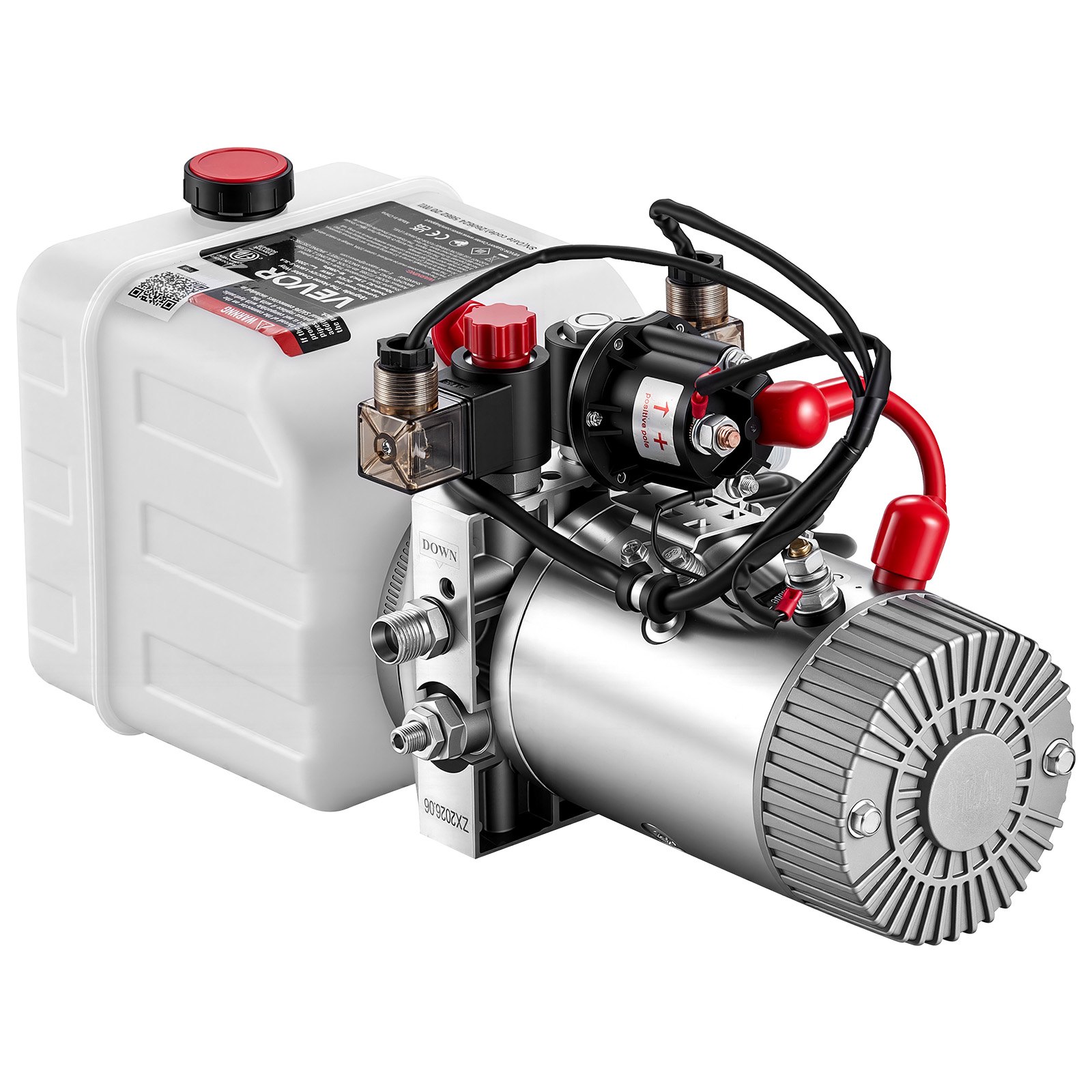 VEVOR 3L Hydraulic Pump, Double Acting Dump Trailer Pump, 22Mpa Max Relief Pressure & 3.4L/min Flow Rate, DC 12V 1.6KW Hydraulic Power Unit for Dump Trailer Car Lifting (Horizontal Installation)