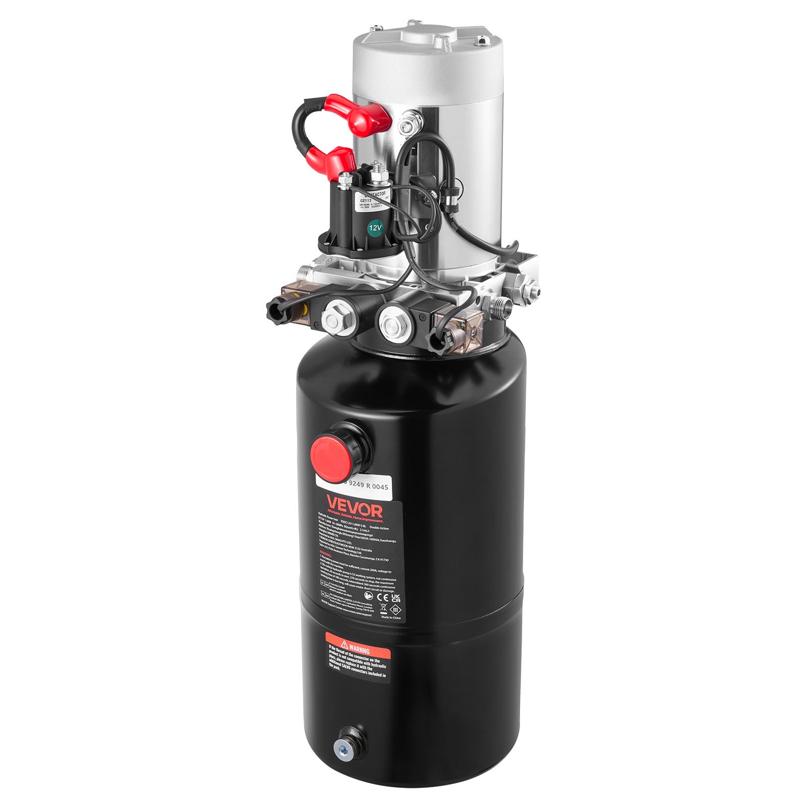 VEVOR 8 L Hydraulic Power Unit, Double Acting Dump Trailer Pump, 22 MPa Max Relief Pressure & 3.4 L/min Flow Rate, DC 12V Hydraulic Pump with Metal Reservoir for Dump Trailer Car Lifting