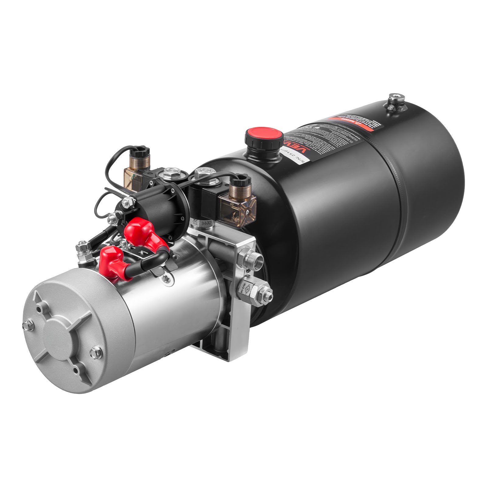 VEVOR 8 L Hydraulic Power Unit, Double Acting Dump Trailer Pump, 22 MPa Max Relief Pressure & 3.4 L/min Flow Rate, DC 12V Hydraulic Pump with Metal Reservoir for Dump Trailer Car Lifting