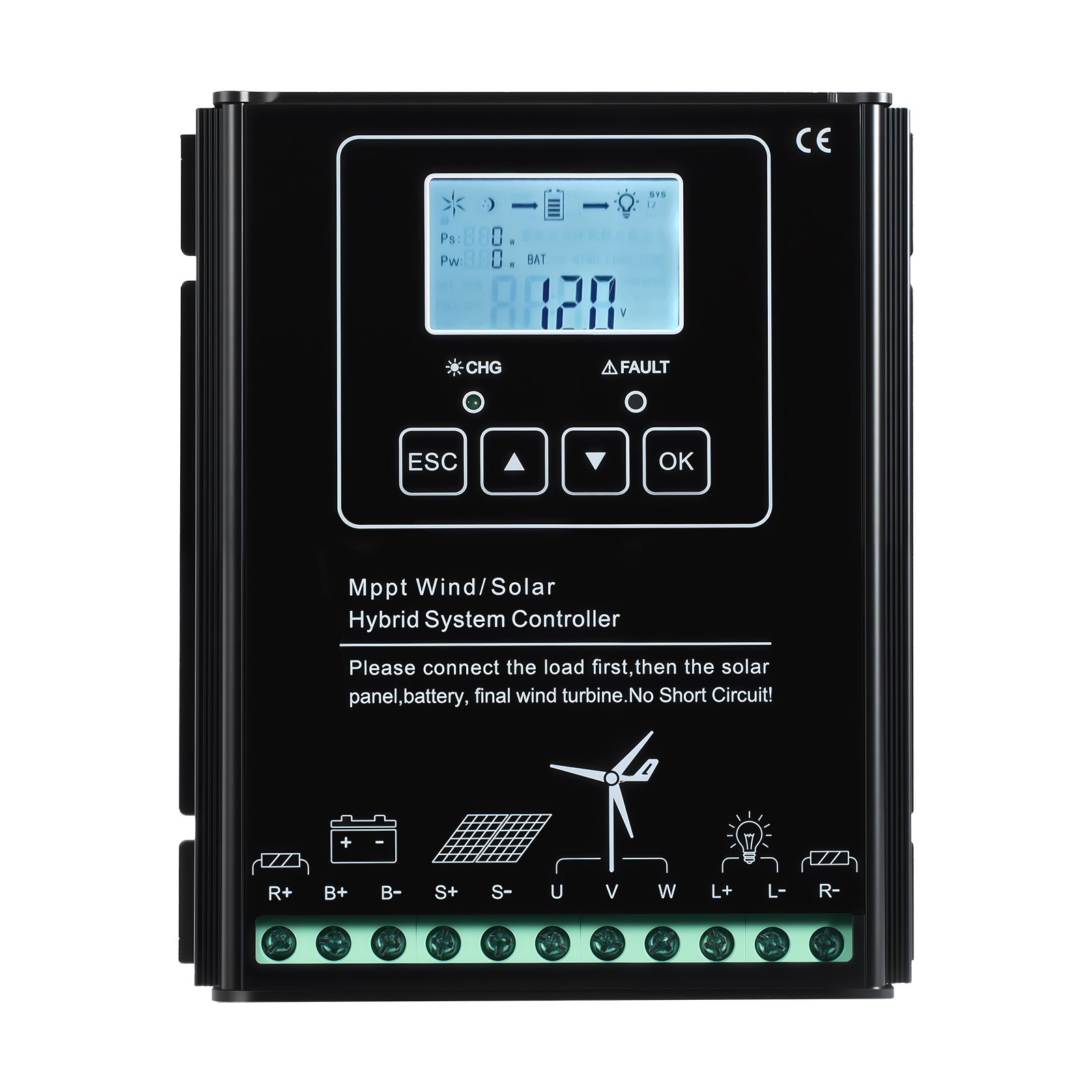 VEVOR 12V 600W Solar Wind Power Kit, 2PCS 100W Solar Panel + 400W Wind Turbine + 12.8V 100Ah LiFePO4 Battery + 1000W Power Inverter + MPPT Wind/Solar Hybrid Controller for Home RV Boat Farm Off-Grid