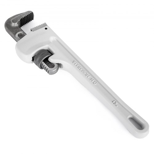 VEVOR 12Inch Aluminum Straight Pipe Wrench Ideal for 1/2to 1-1/2inch Pipe Adjustable Plumbing Pipe Wrench Heavy Duty 2inch Jaw capacity Plumbers Pliers Tool