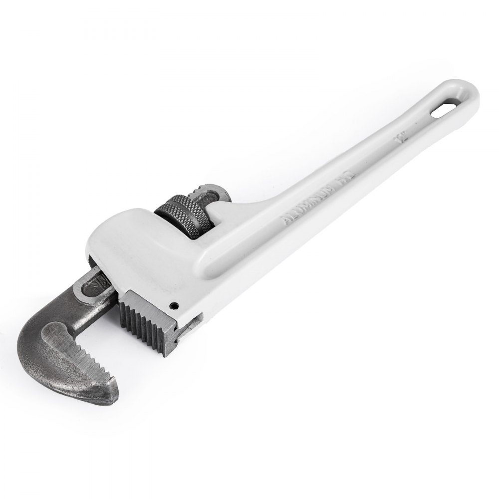 VEVOR 12Inch Aluminum Straight Pipe Wrench Ideal for 1/2to 1-1/2inch Pipe Adjustable Plumbing Pipe Wrench Heavy Duty 2inch Jaw capacity Plumbers Pliers Tool
