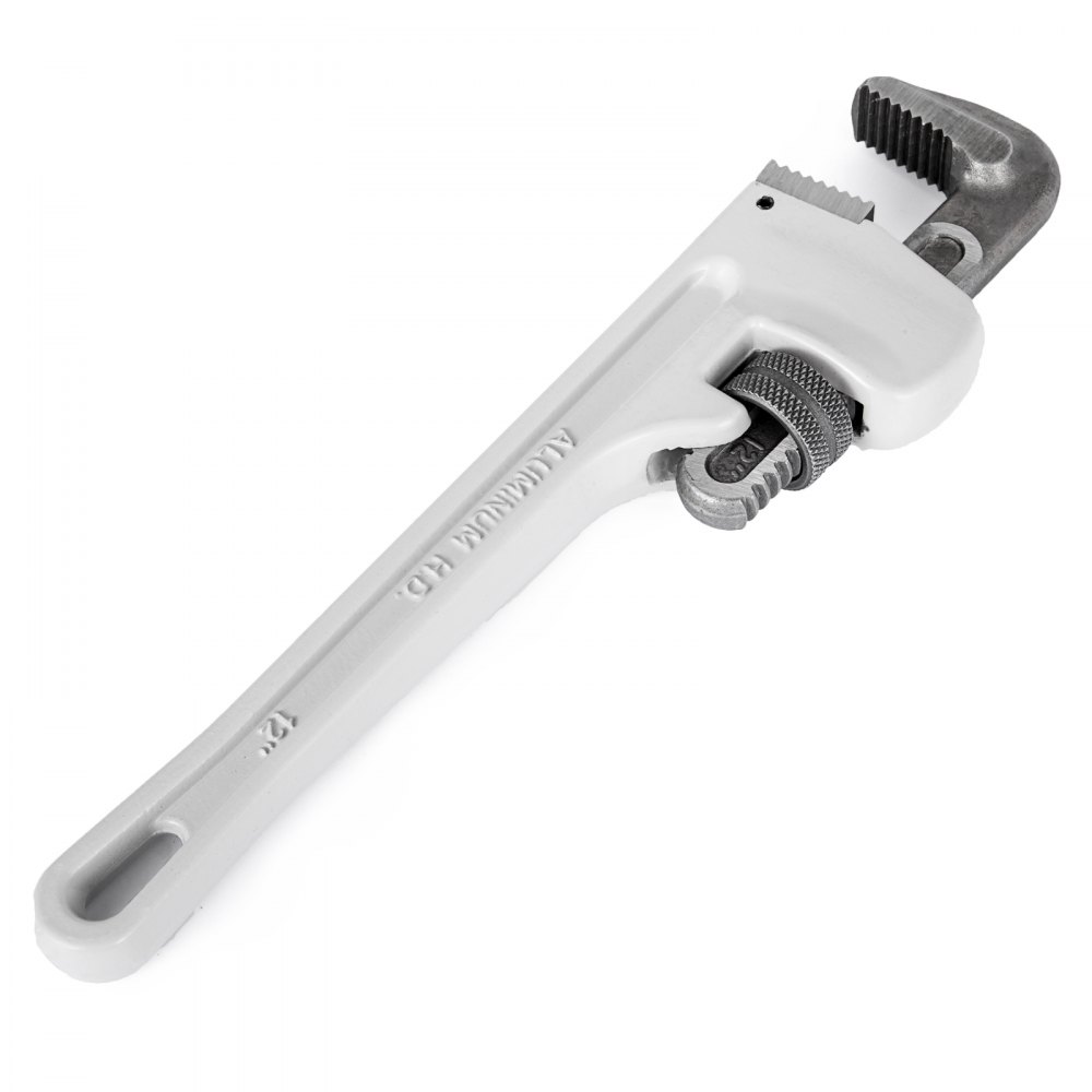 VEVOR 12Inch Aluminum Straight Pipe Wrench Ideal for 1/2to 1-1/2inch Pipe Adjustable Plumbing Pipe Wrench Heavy Duty 2inch Jaw capacity Plumbers Pliers Tool