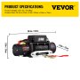 VEVOR 13500 LBS Electric Truck Winch12v Electric Winch ATV Synthetic Rope with Remote Control