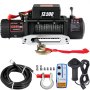 VEVOR Recovery Electric Winch 6123.5 kg 12V Synthetic Rope Remote Control