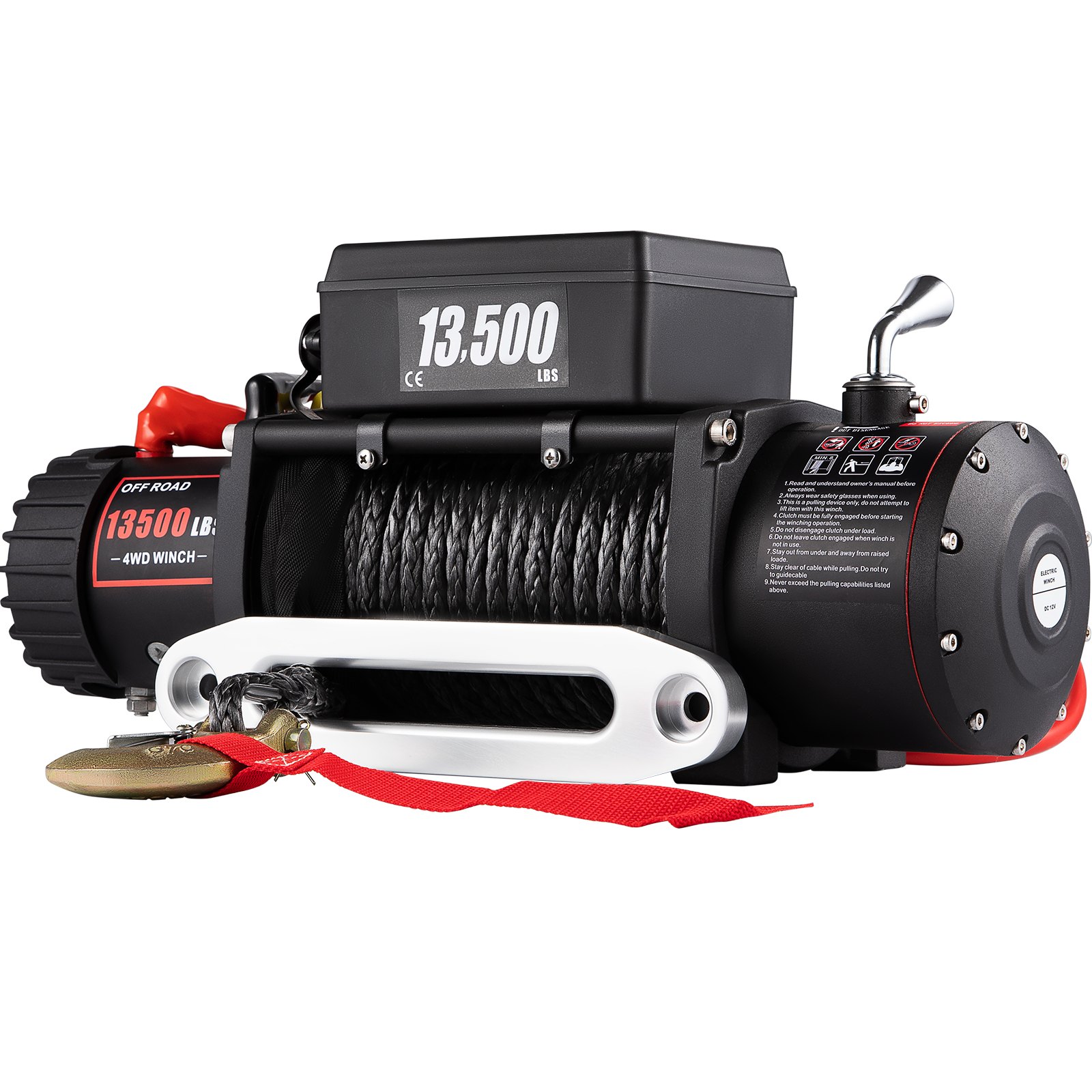 Recovery Electric Winch 13500lb/6123.5 kg 12V Synthetic Rope Remote Control