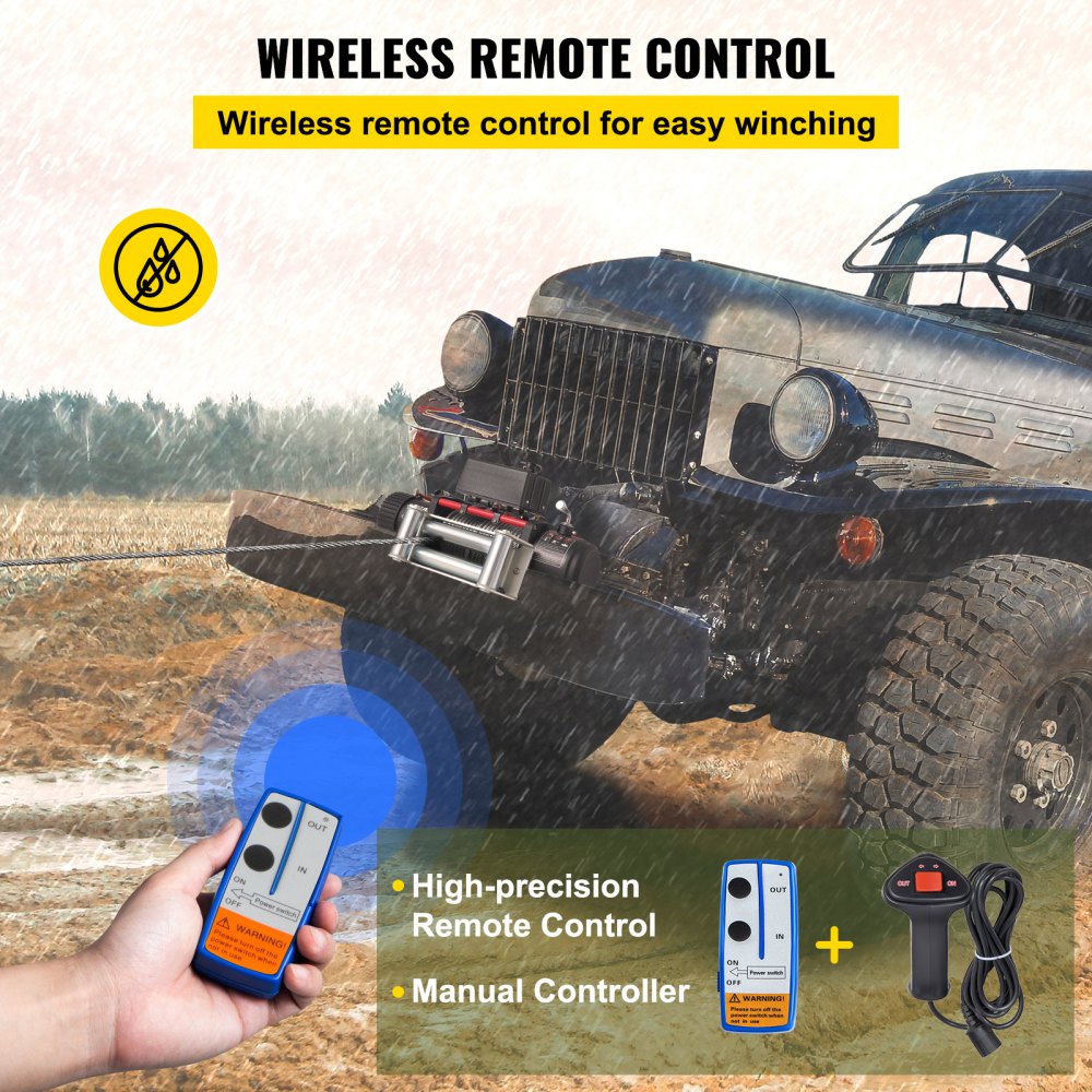 13500lbs/6123.5 kg 12V Recovery Electric Winch Truck Trailer Rope Remote Control