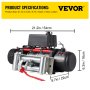 VEVOR Electric Winch Recovery 12v 13500Lb / 6125Kg,Electric Truck Winch with Handle and Wireless Remote Control,13500Lb /6125Kg Electric Truck Winch with 92 ft Strong Steel Cable