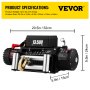 VEVOR Electric Winch 13500lb/6123kg, Steel Cable Recovery Winch 12V, Power Winch with Wireless Remote Control, Handlebar-Mounted Rocker and Powerful Motor for Boats, UTV, ATV Wrangler Accessories