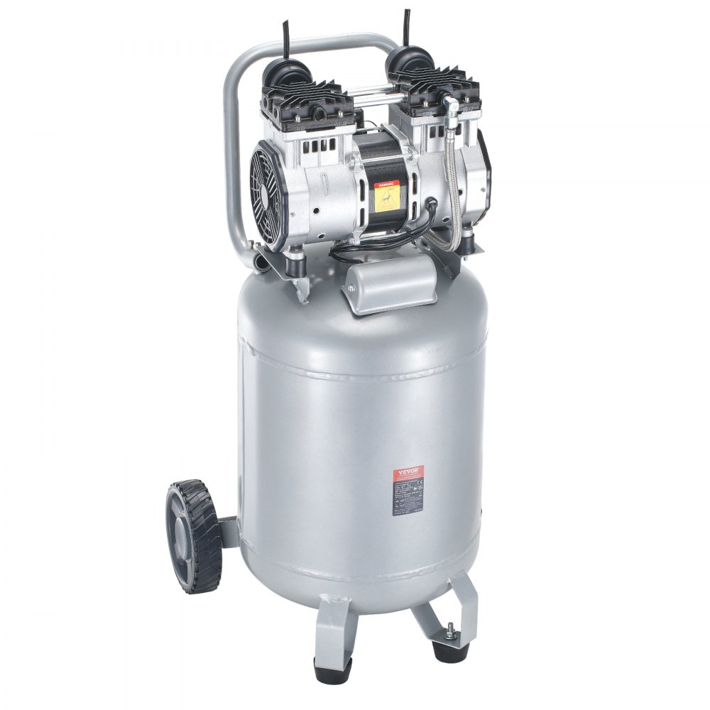 VEVOR 13 Gallon Air Compressor, 2HP 4.6 SCFM@90PSI Oil Free Air Compressor Tank, 66dB Ultra-Quiet Compressor for Tire Inflation, Auto Repair, Woodwork Nailing, Spray Painting (125PSI Max Pressure)