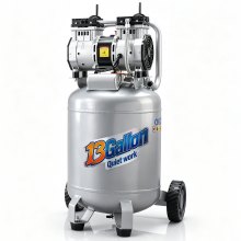 VEVOR 13 Gallon Air Compressor, 2HP 4.6 SCFM@90PSI Oil Free Air Compressor Tank, 66dB Ultra-Quiet Compressor for Tire Inflation, Auto Repair, Woodwork Nailing, Spray Painting (125PSI Max Pressure)
