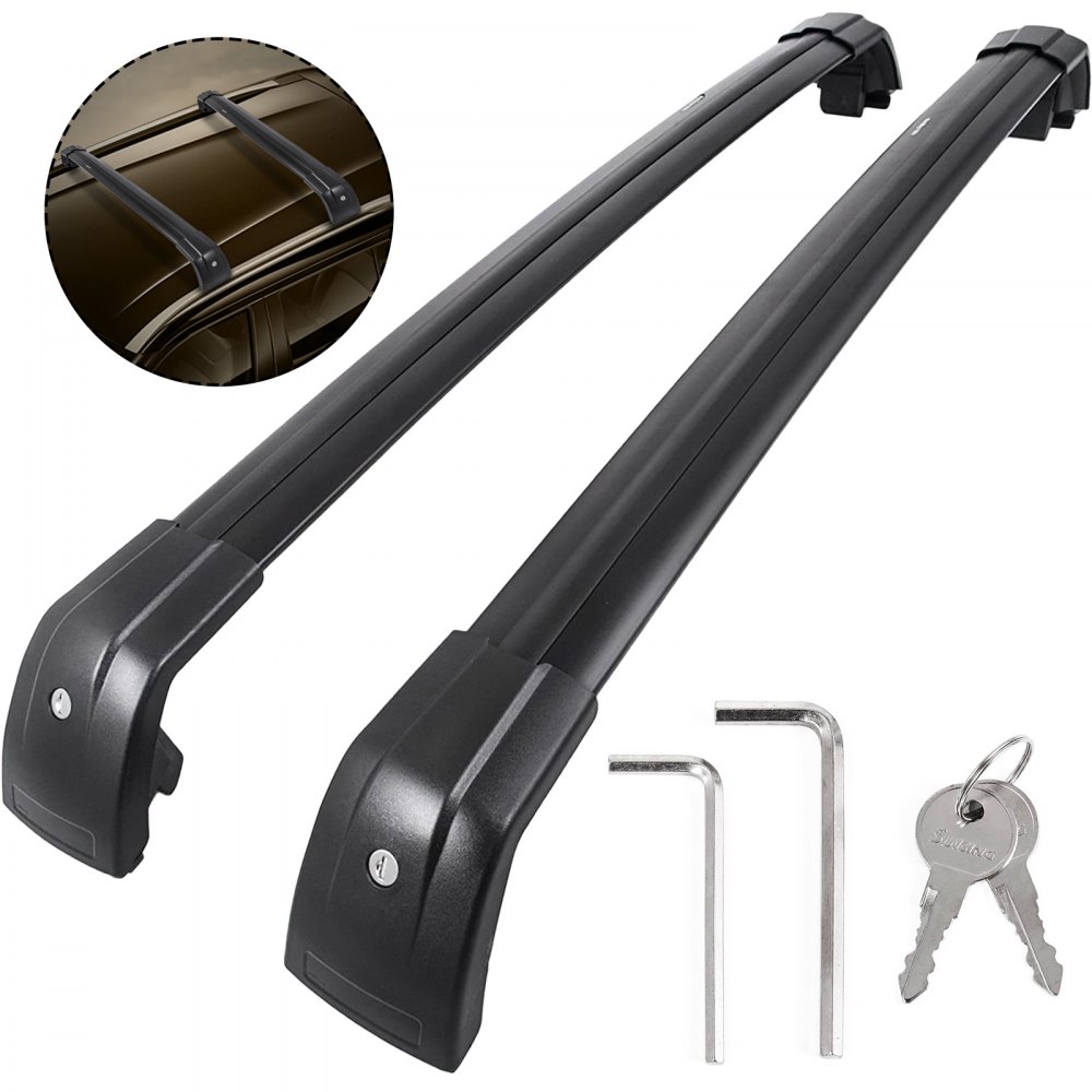 Lockable Cross Bar for BMW X5 F15 2014-2021 Roof Rack Rail Black Pair Aluminum