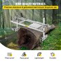 VEVOR chainsaw mill with aluminum and steel frame, cutting a large log in a forest.