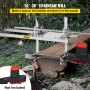 VEVOR chainsaw mill cutting a log in the forest with adjustable frame.