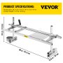 VEVOR chainsaw mill dimensions: 36x12.6x18.5 inches, weight: 14.7 lbs.