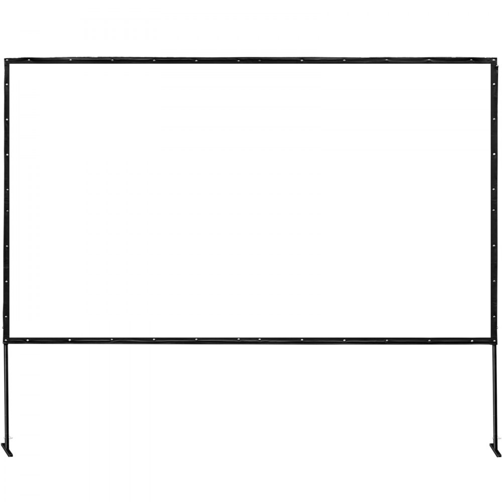 144" 16:9 Portable Projector Screen Pvc Iron Fixed Frame Matte White