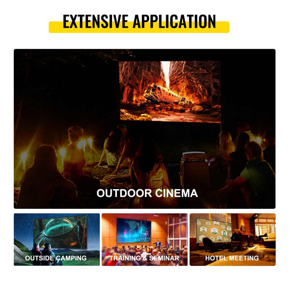 144" 16:9 Portable Projector Screen Pvc Iron Fixed Frame Matte White