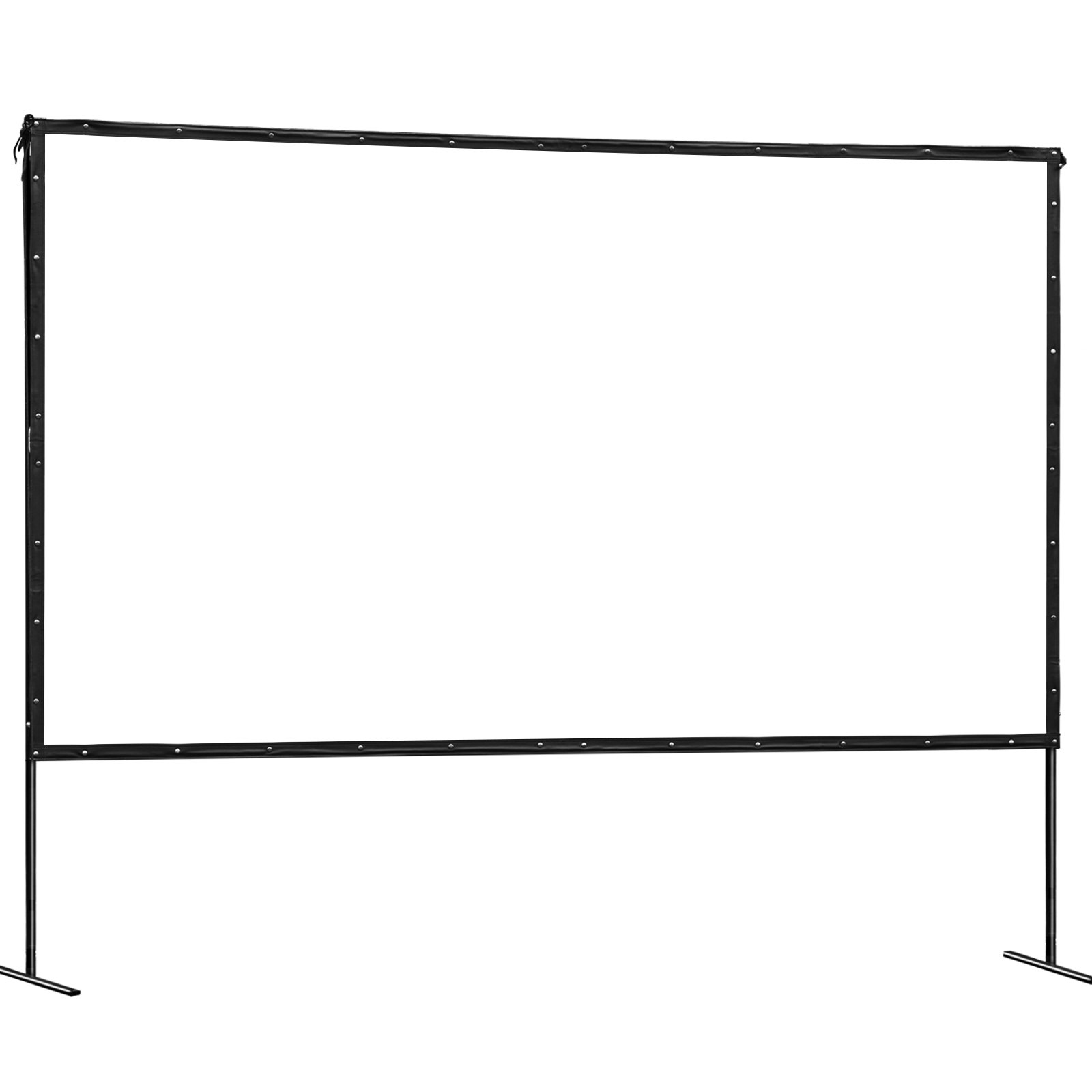 144" 16:9 Portable Projector Screen Pvc Iron Fixed Frame Matte White