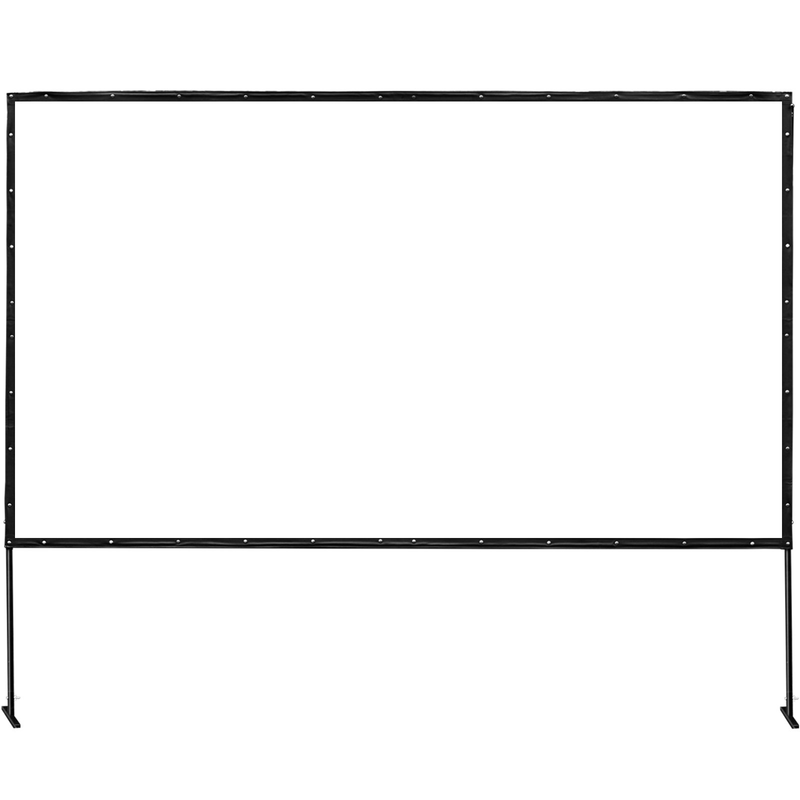 144" 16:9 Portable Projector Screen Pvc Iron Fixed Frame Matte White