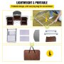 VEVOR Camping Kitchen Table, 3 Storage Organizer, Aluminum Windscreen Outdoor Folding Grill Station with 2 Side Tables, Camping Supplies and Accessories for BBQ Picnic Fishing Party Use, Brown