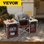 VEVOR Camping Table Foldable Outdoor Cooking Table Portable Easy-to-clean Camping Kitchen Camping Table with Storage for Barbecue