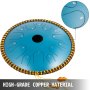 VEVOR Blue Tongue Drum 14 Notes Dish Shape Drum 14 Inches Dia. Manual Percussion Pure Copper Steel Tongues 14 Notes Steel Tongue Handpan Drum with Rope Decoration and Mallets, Bag, Music Book