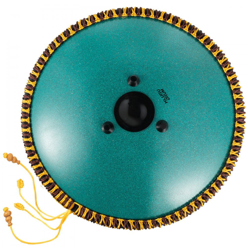 VEVOR Tongue Drum 14 Notes Dish Shape Drum 14 Inches Manual Percussion Pure Copper Steel Tongues 14 Notes Steel Tongue Handpan Drum with Rope Decoration and Mallets,Bag, Music Book, Mineral Green