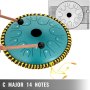 VEVOR Tongue Drum 14 Notes Dish Shape Drum 14 Inches Dia. Manual Percussion Pure Copper Steel Tongues 14 Notes Steel Tongue Handpan Drum with Rope Decoration and Mallets,Bag, Music Book, Mineral Green