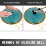 VEVOR Tongue Drum 14 Notes Dish Shape Drum 14 Inches Dia. Manual Percussion Pure Copper Steel Tongues 14 Notes Steel Tongue Handpan Drum with Rope Decoration and Mallets,Bag, Music Book, Mineral Green
