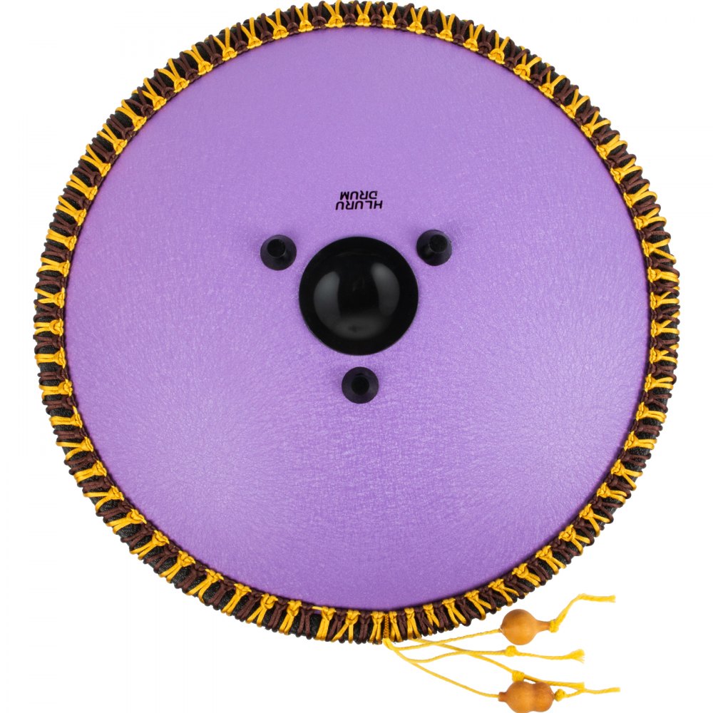 Tongue Drum 14 Notes Dish Shape Drum 14 Inches Dia. With Rope Decoration, Purple