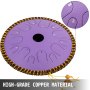 Tongue Drum 14 Notes Dish Shape Drum 14 Inches Dia. With Rope Decoration, Purple