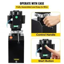 VEVOR Hydraulic Pump 14 Quart Hydraulic Power Unit 2950 PSI Car Lift Hydraulic Pack Dump Trailer 220V 60Hz 1 PH Auto Repair Shop with Oil Reservoir Tank