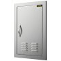 stainless steel VEVOR outdoor kitchen door with handle and ventilation slots.