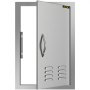 stainless steel VEVOR outdoor kitchen door with handle and ventilation slots.