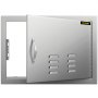 VEVOR 20W x 14H Inch BBQ Access Single Door with Vents Horizontal BBQ Island Door Stainless Steel Outdoor Kitchen Doors for Commercial BBQ Grid