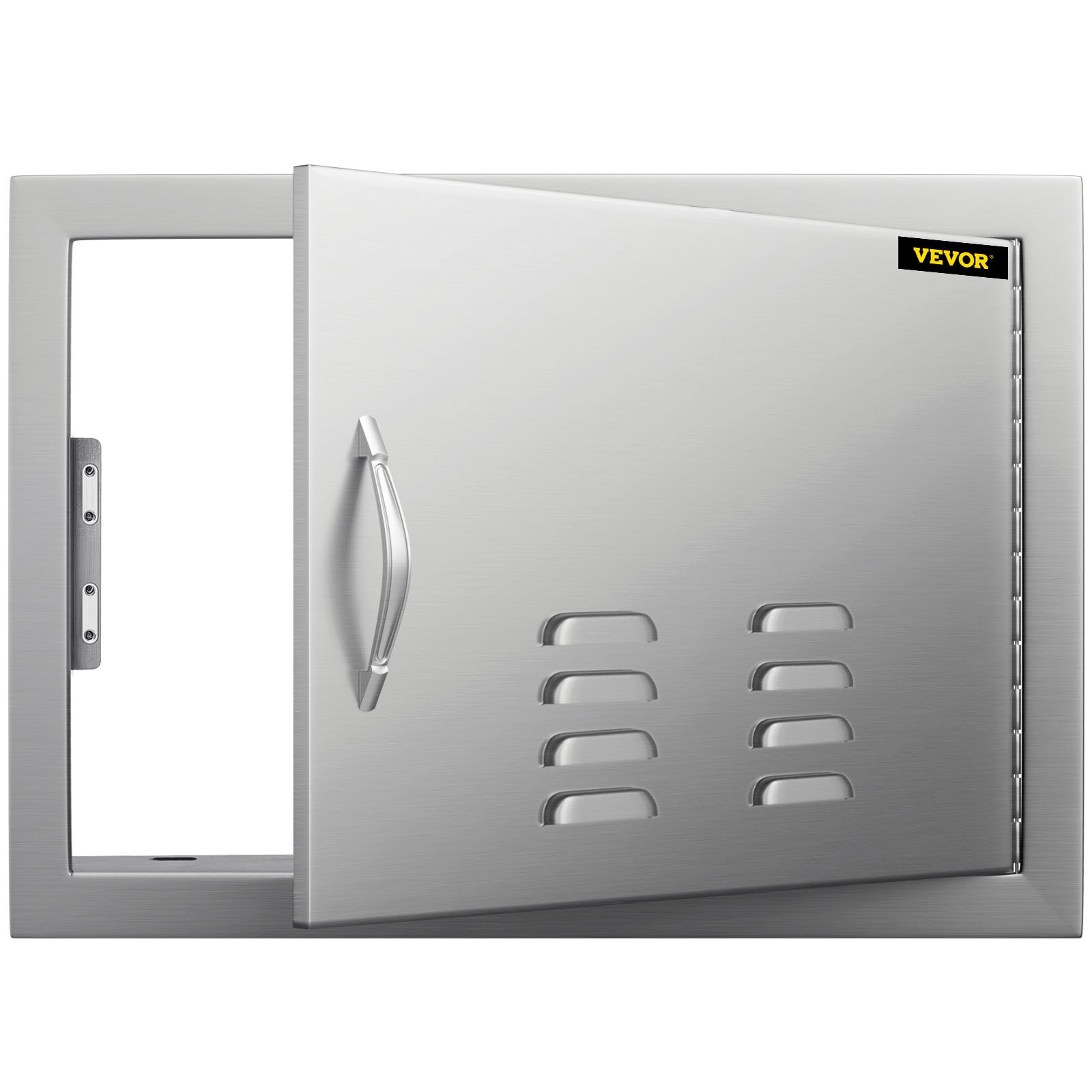 VEVOR 20W x 14H Inch BBQ Access Single Door with Vents Horizontal BBQ Island Door Stainless Steel Outdoor Kitchen Doors for Commercial BBQ Grid