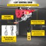 OI 1500lbs Mini Electric Hoist Crane, 800KG Electric Hoist Winch Lifting Engine Crane Wire Motor Lift Hook Steel Double Line Gantry, 1300W Electrical Hoist Winch Scaffold